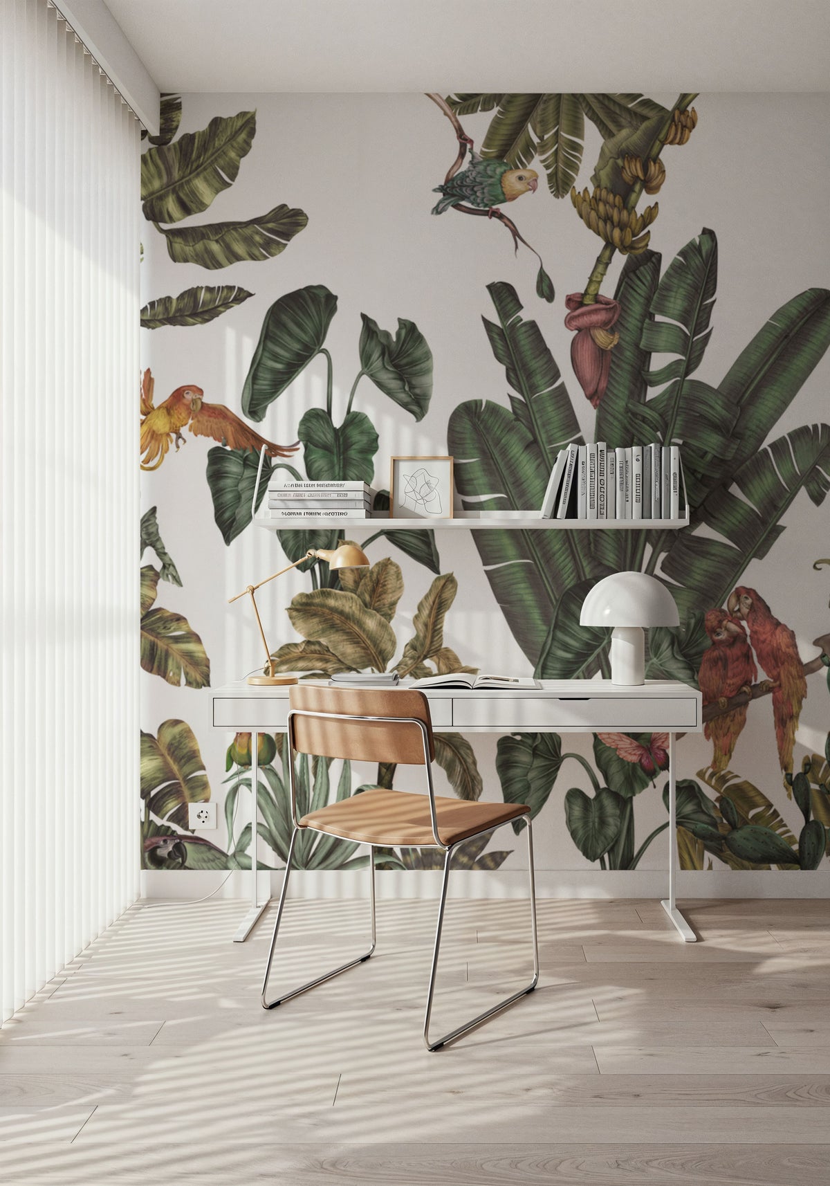 Parrots Jungle, Green Mural Wallpaper - room preview 03