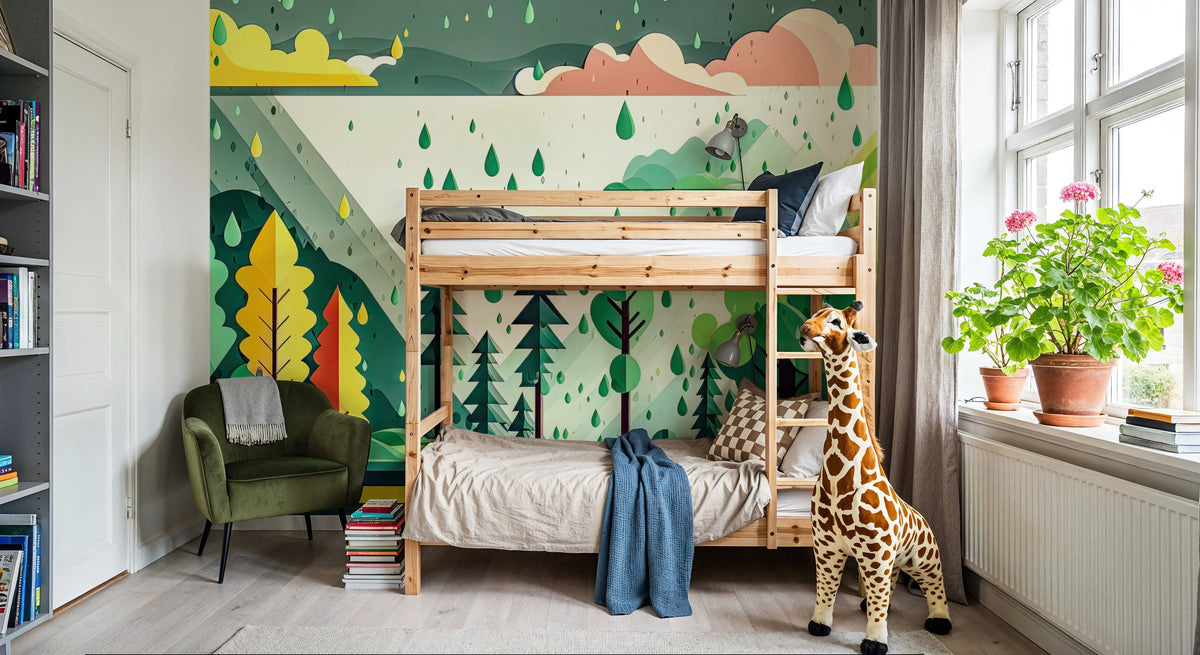 Fantasy Forest Summer Mural Wallpaper - room preview 03