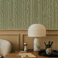 Veneer Lines, Green Mural Wallpaper - room preview 03