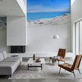 Alpine Serenity White Blue Mural Wallpaper - room preview 03
