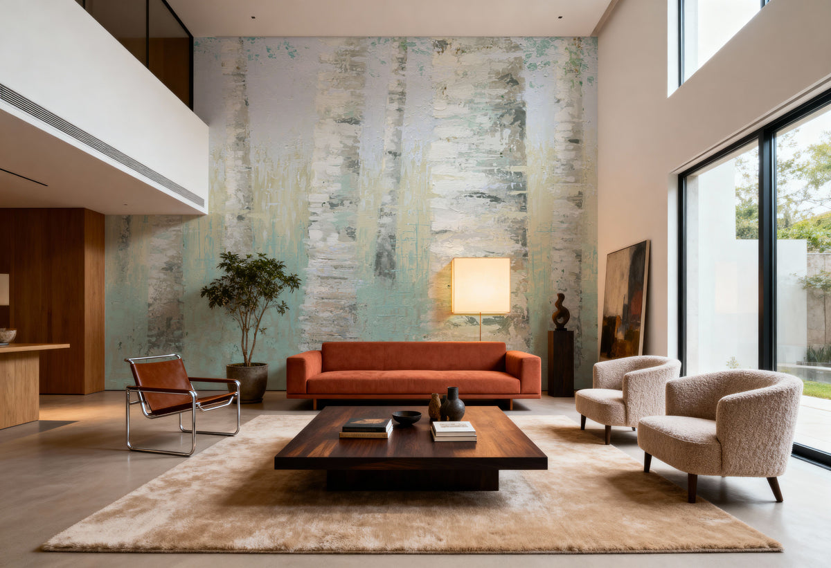 Blue Birch Mural Wallpaper - room preview 03