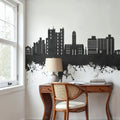 Luton England Skyline Black & White Mural Wallpaper - room preview 03