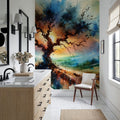 Lonely Tree Starry Night Mural Wallpaper - room preview 03
