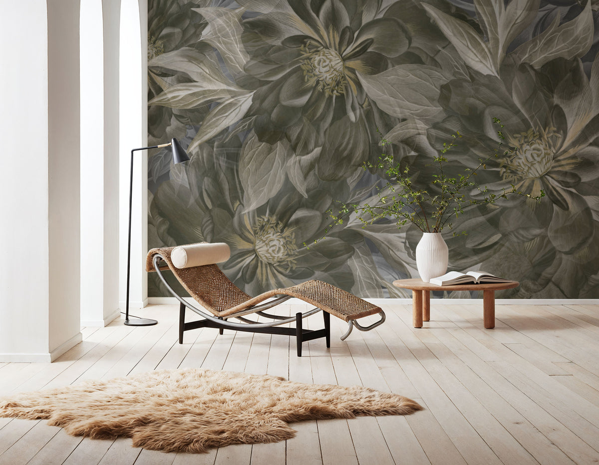 Peony Study - Seaweed and Stone Mural Wallpaper - room preview 03