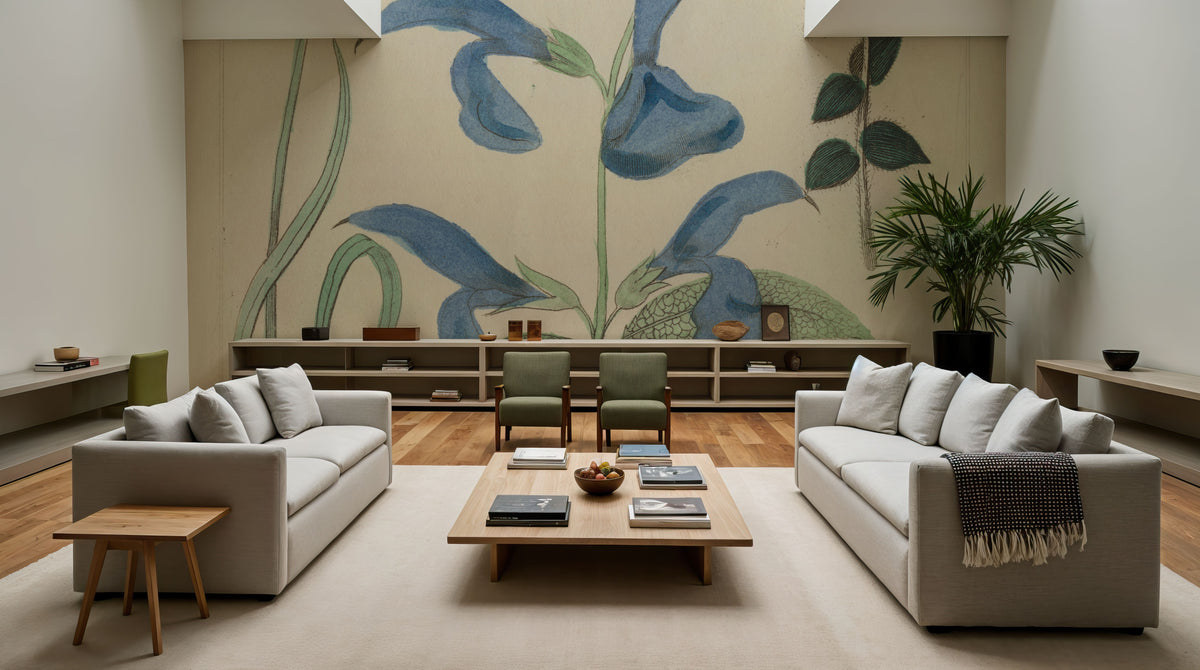 Salvia Florals II Mural Wallpaper - room preview 03
