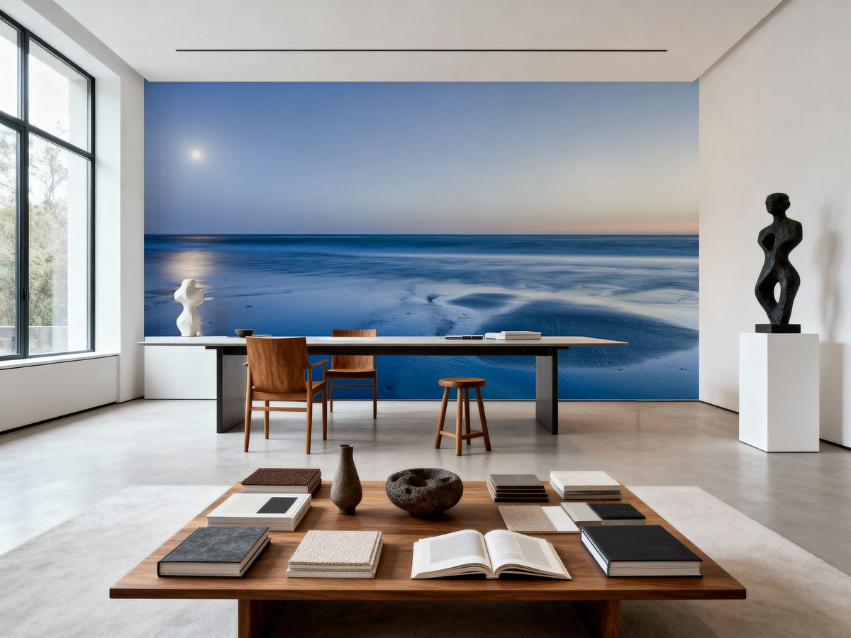 Full Moon Sea Mural Wallpaper - room preview 03