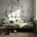 Teddy Bear Golf Sketch Mural Wallpaper - room preview 03