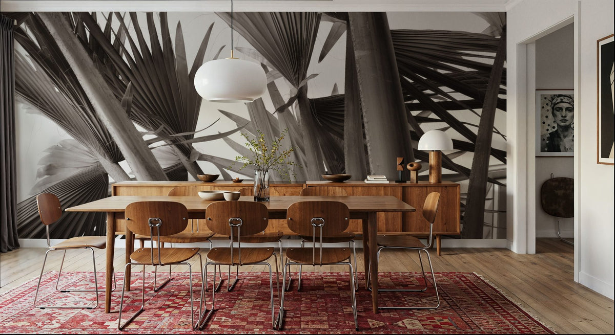 Sepia Palms Mural Wallpaper - room preview 03