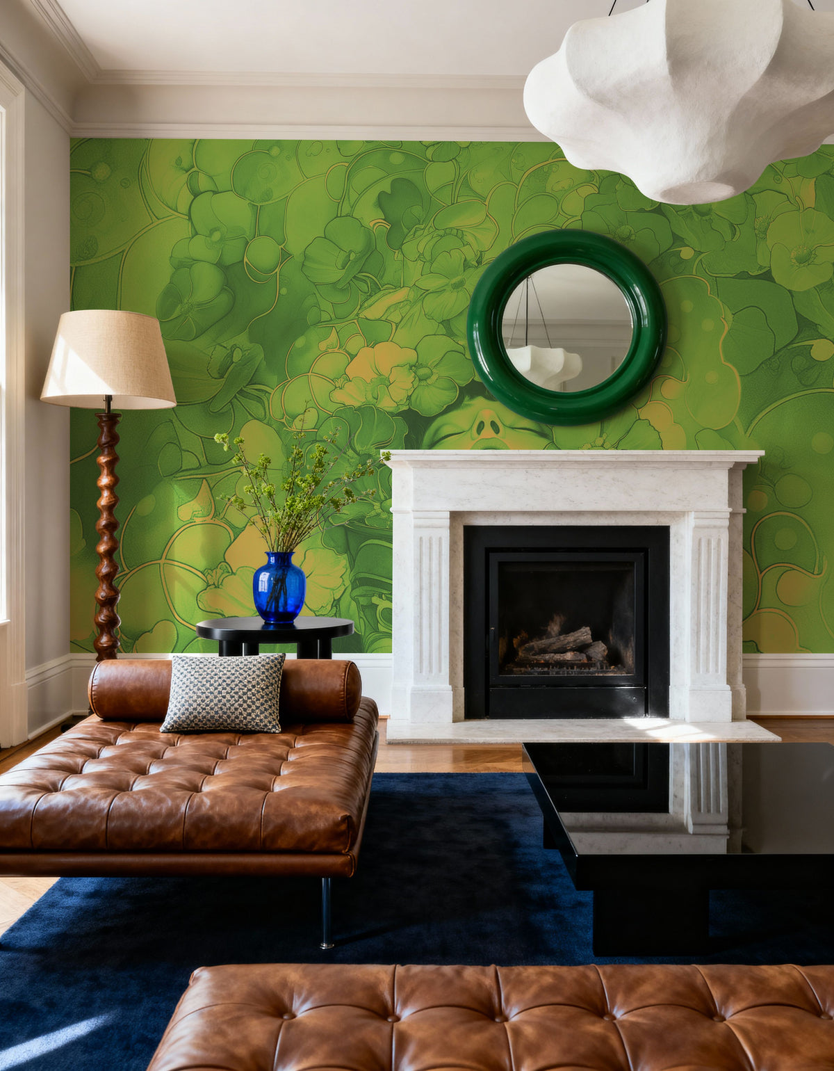 The Bucket of List Green Orange Mural Wallpaper - room preview 03