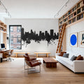 Memphis Tennessee Skyline Black & White Mural Wallpaper - room preview 03