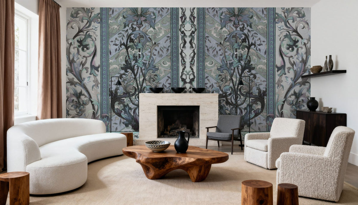 Plant Fantasy Ornament, Dove Mural Wallpaper - room preview 03
