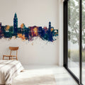 Murcia Spain Skyline Blue & Bronze Mural Wallpaper - room preview 03