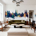 Nürnberg Germany Skyline Blue & Bronze Mural Wallpaper - room preview 03