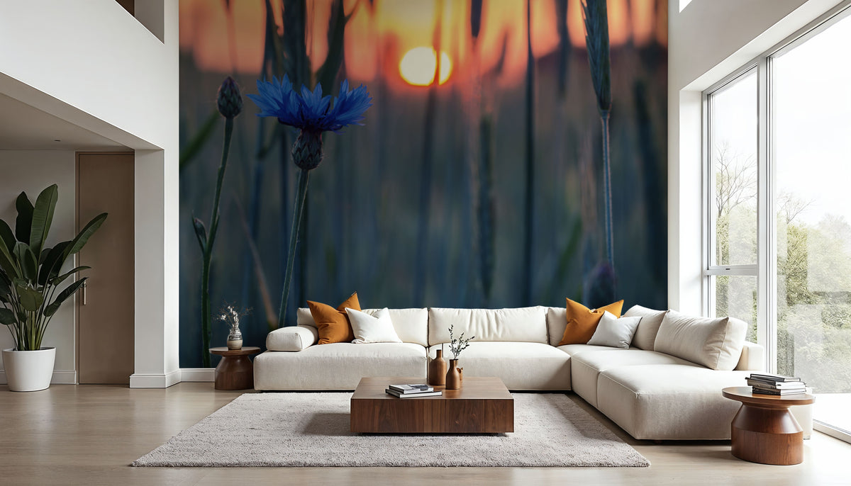 Cornflower Sunset Mural Wallpaper - room preview 03