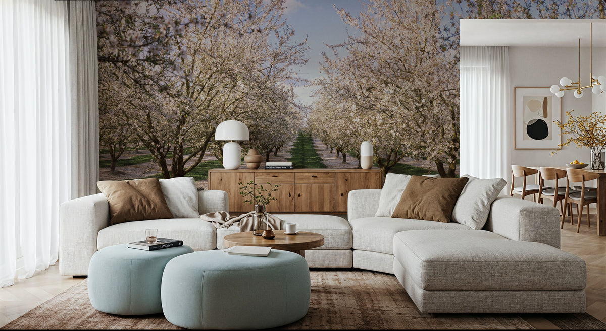 Blossoming Symmetry Mural Wallpaper - room preview 03