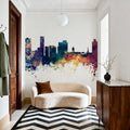 Port Elizabeth South Africa Skyline Blue & Bronze Mural Wallpaper - room preview 03