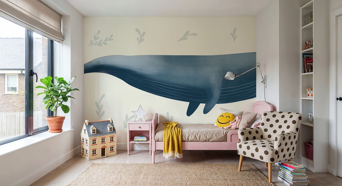 Ocean Life Whale Mural Wallpaper - room preview 03