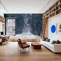 Winter Forest Path Mural Wallpaper - room preview 03