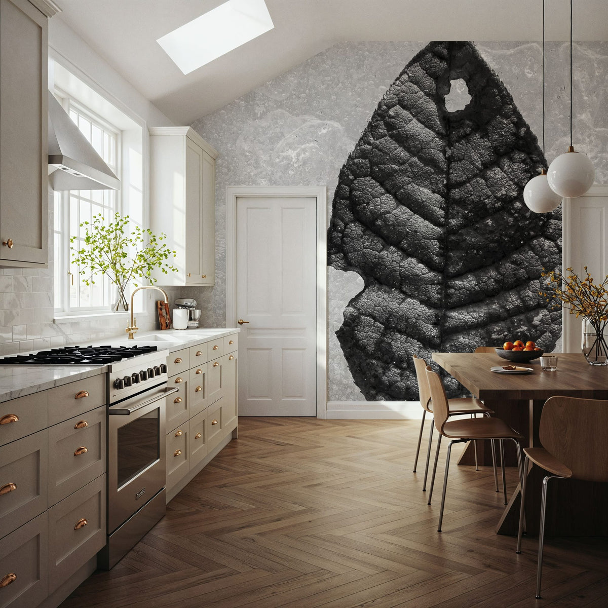 Frozen Leaf Mural Wallpaper - room preview 03
