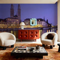 Twilight Towers Reflection Mural Wallpaper - room preview 03