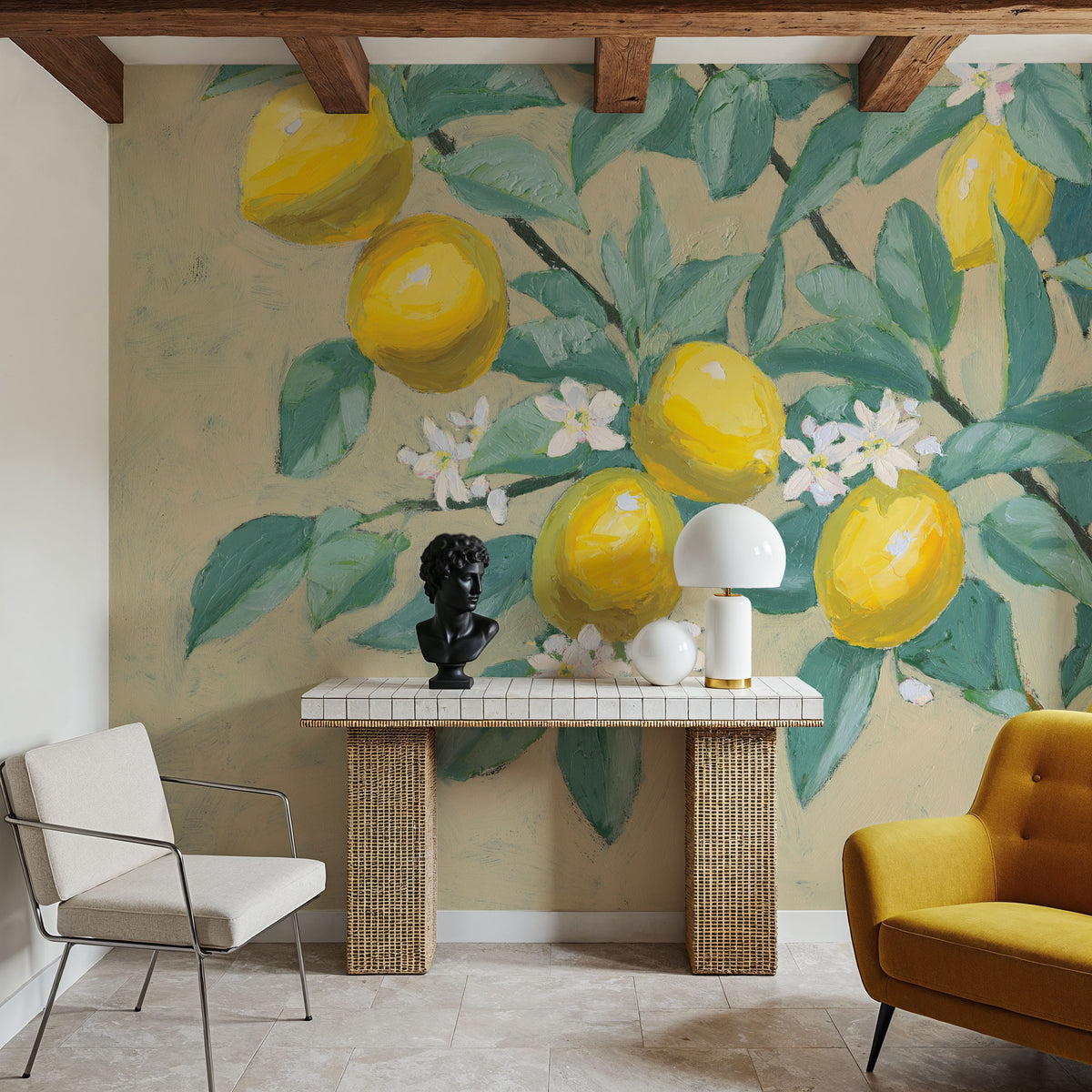 Lemon Branch Mural Wallpaper - room preview 03