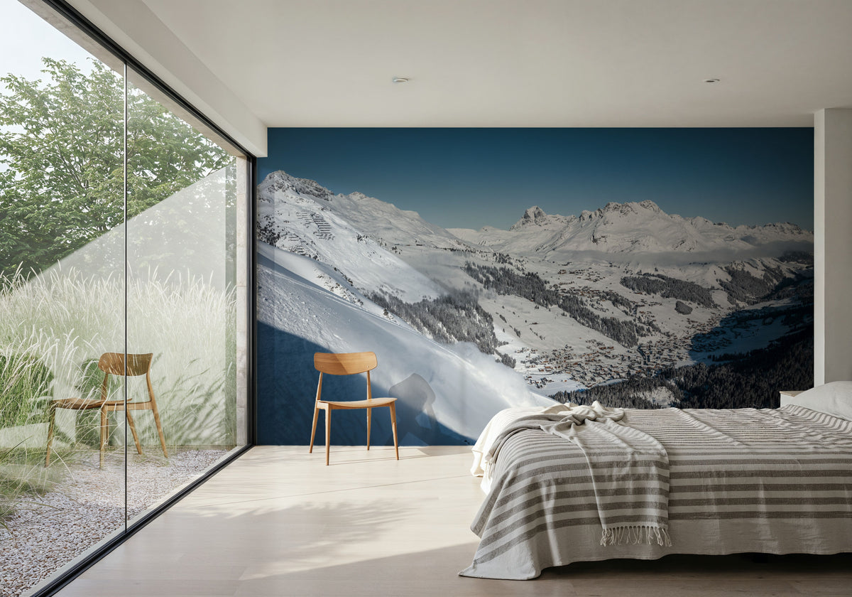Skiing the Alps Mural Wallpaper - room preview 03