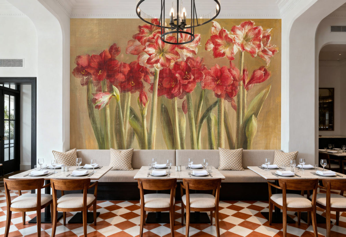 Winter Amaryllis Mural Wallpaper - room preview 03