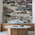 Ukiyo-e Clouds, Soft Pink Mural Wallpaper - room preview 03