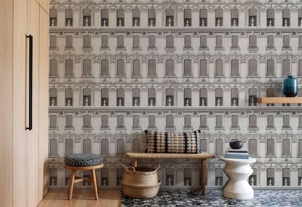 Vintage Facade Pattern Mural Wallpaper - room preview 03