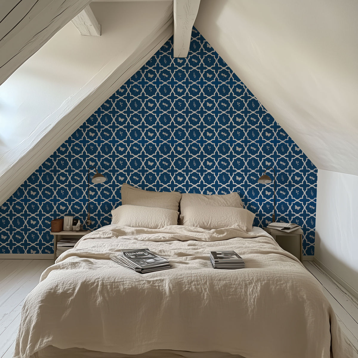 Dark Blue Fields Mural Wallpaper - room preview 03