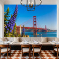 Floral Golden Gate Mural Wallpaper - room preview 03