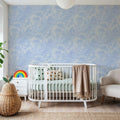 Moonlit Sky Petite, Baby Blue Mural Wallpaper - room preview 03