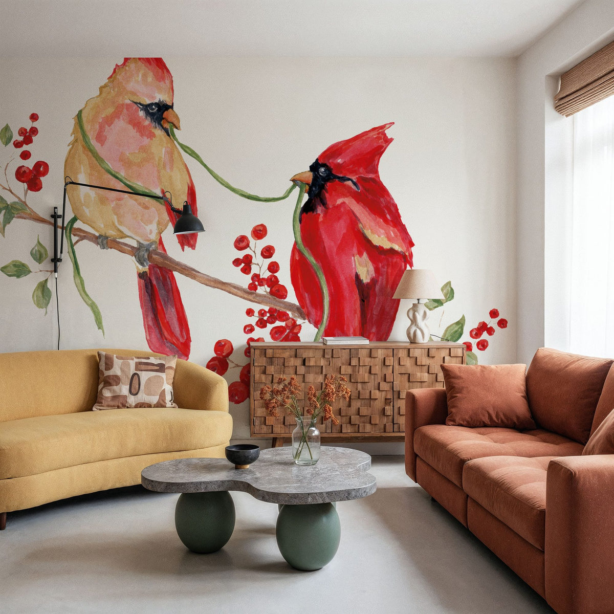 Winterberry Tidings I Mural Wallpaper - room preview 03