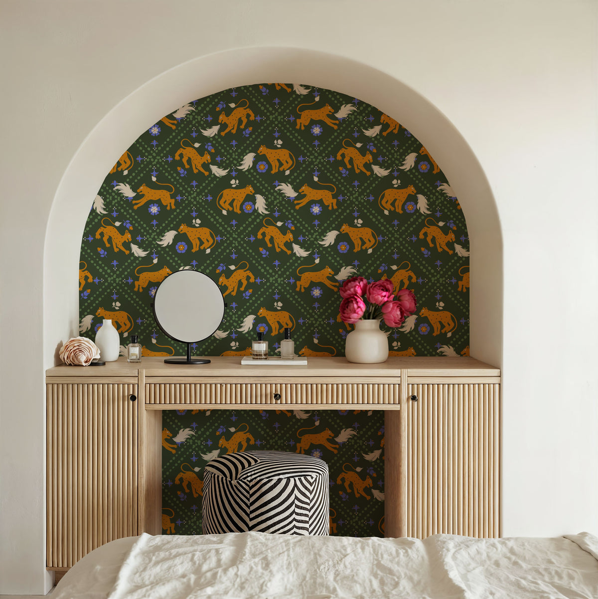 Wild Cat Roar Mural Wallpaper - room preview 03
