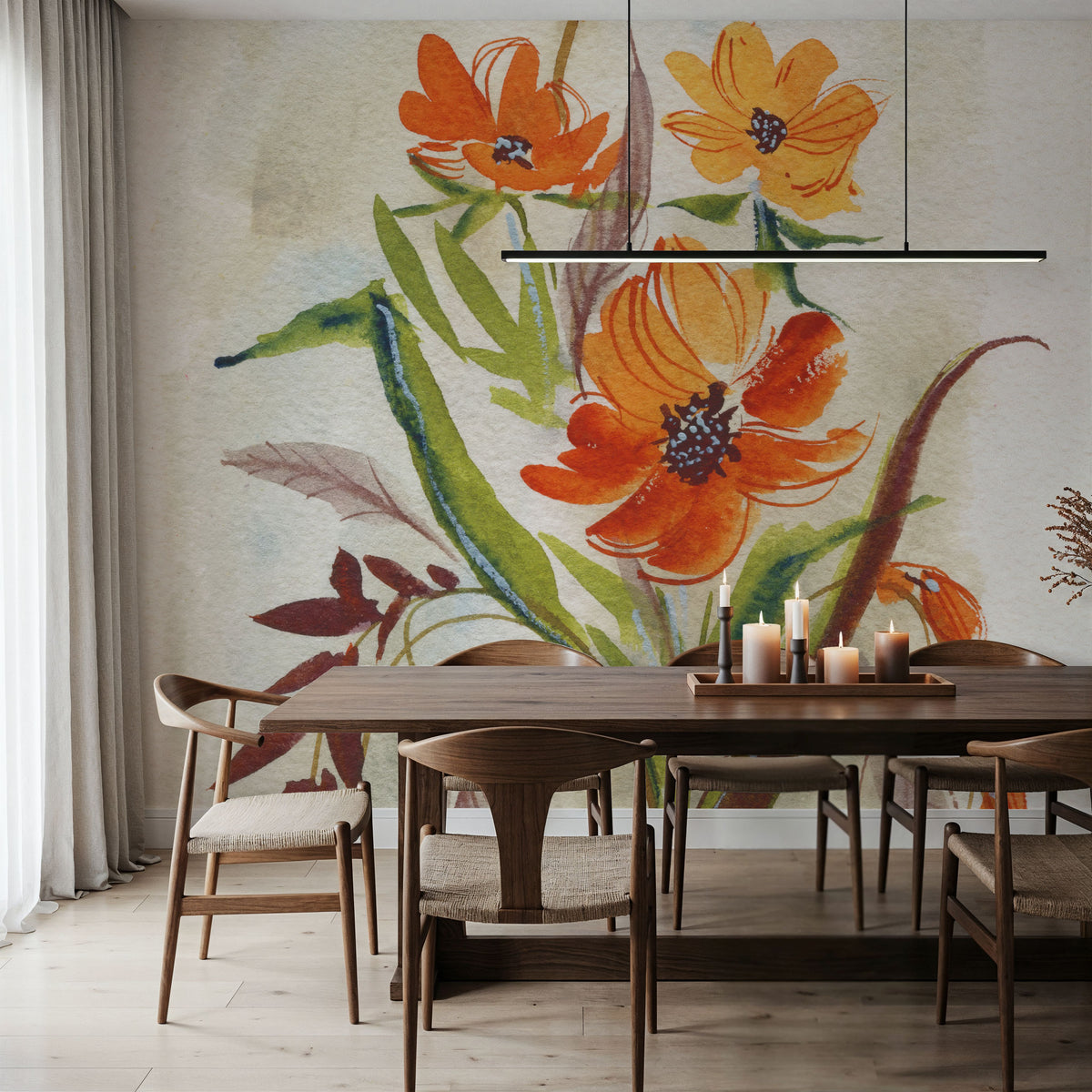 Autumn Bloom Mural Wallpaper - room preview 03