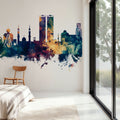 Ras Al Khaimah Skyline Blue & Bronze Mural Wallpaper - room preview 03