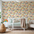 Friendly Foxes Mural Wallpaper - Purple Tone - room preview 03