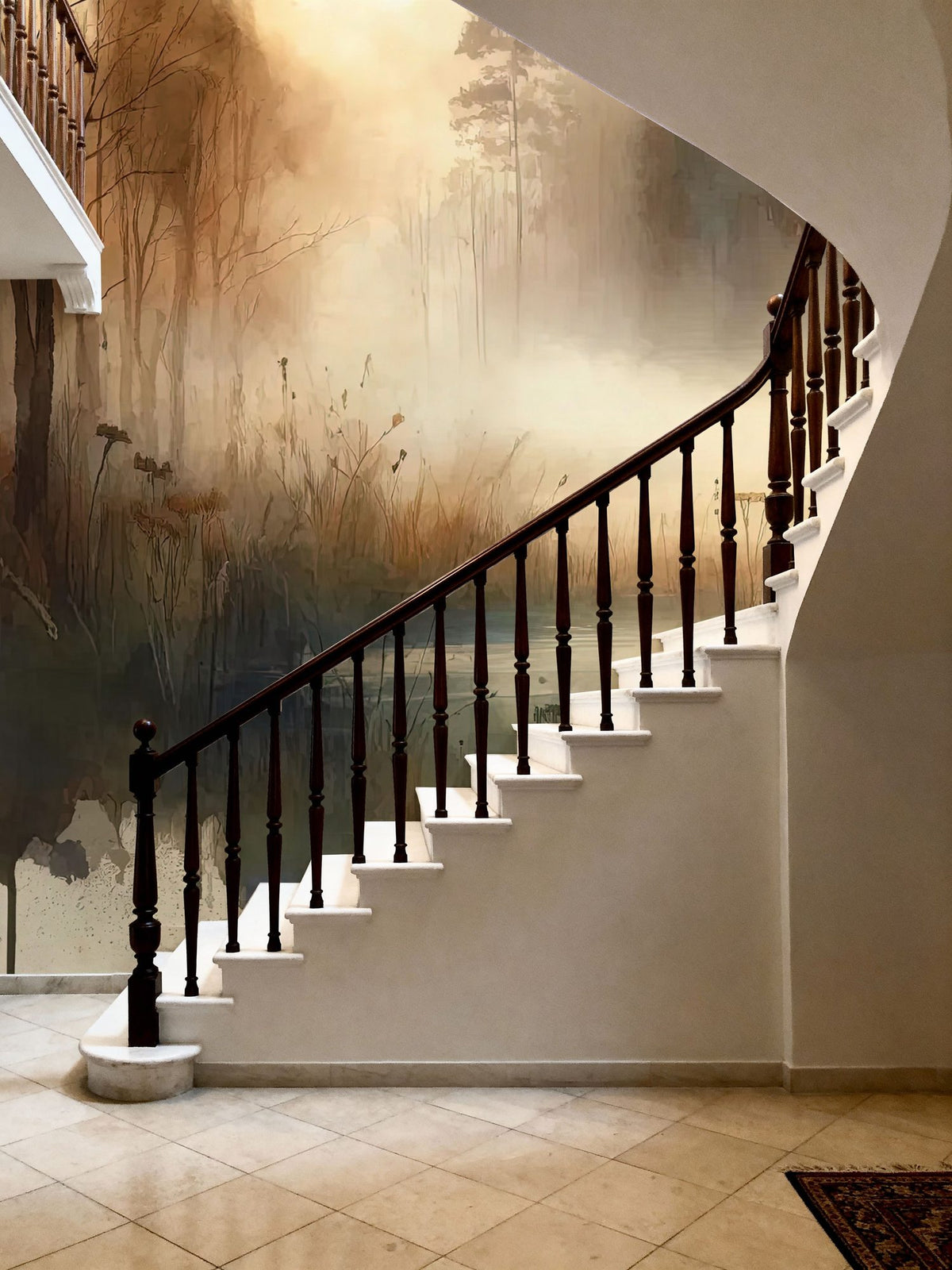 Misty Forest Escape Mural Wallpaper - room preview 03