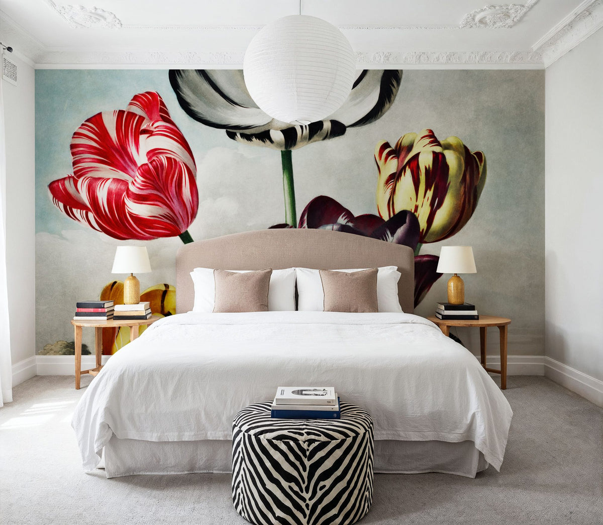 Floral Wallpaper Mural – Flower Wallpaper – Temple of Flora Tulips wall measurement
