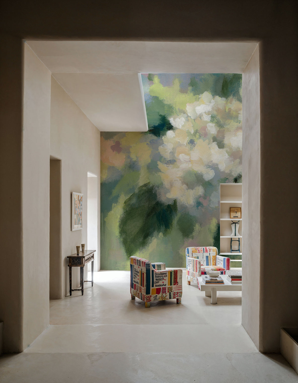 Hydrangea Mosaic Mural Wallpaper - room preview 03