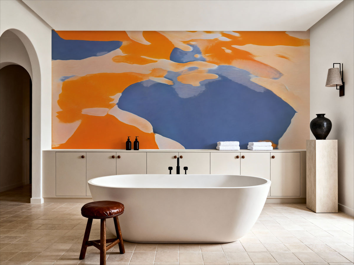 Gemini Orange Mural Wallpaper - room preview 03