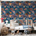 Vibrant Coral Reef, Blue and Orange Mural Wallpaper - room preview 03