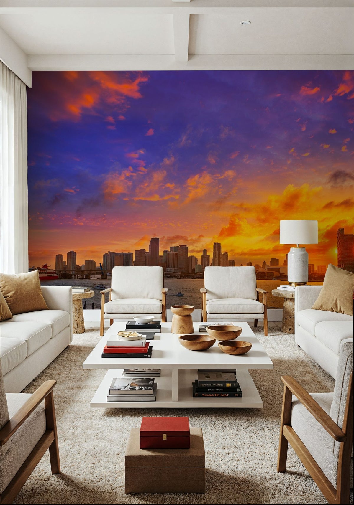 Miami Sunset Mural Wallpaper - room preview 03
