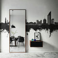 Montevideo Uruguay Skyline Black & White Mural Wallpaper - room preview 03