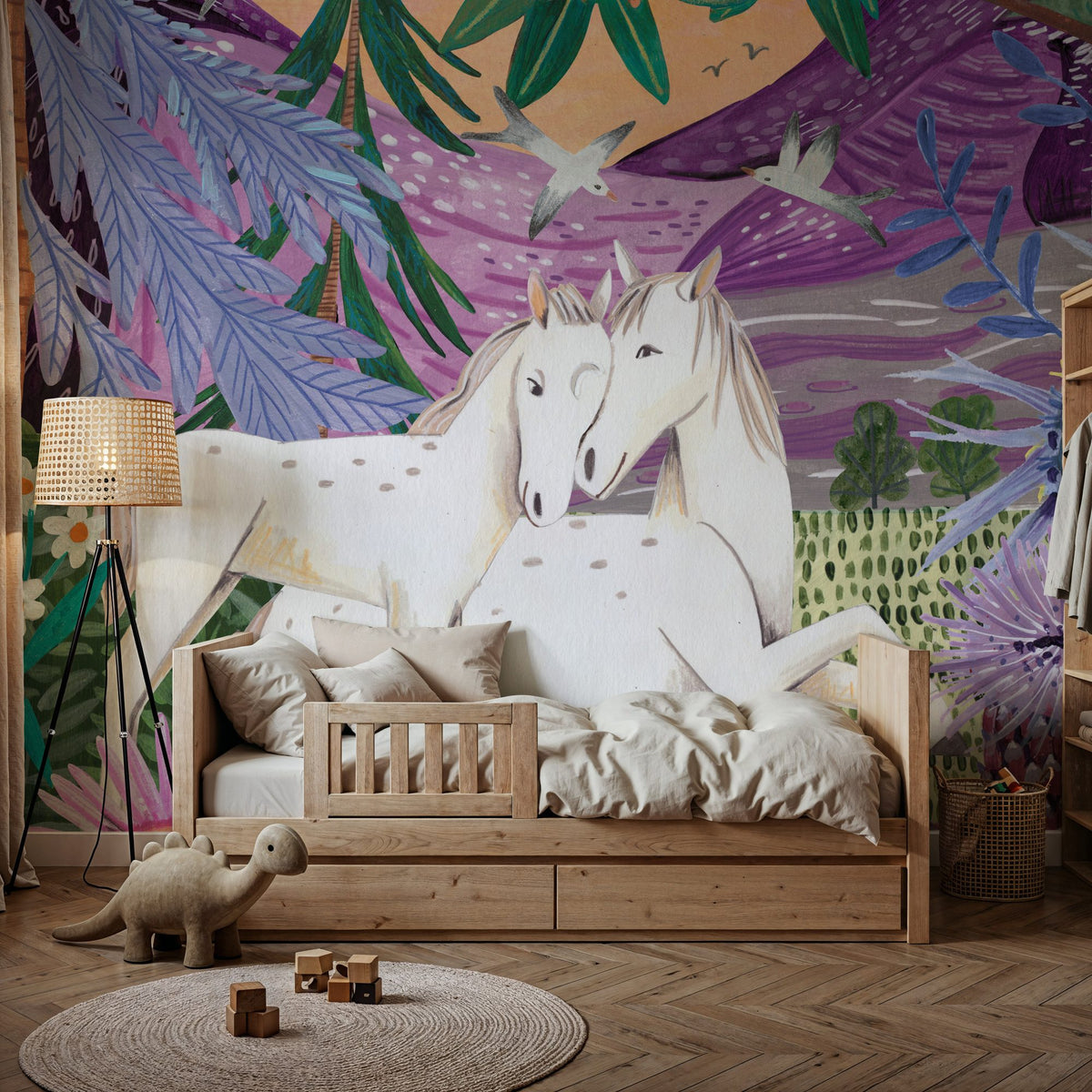 Horses in the Mountains Mural Wallpaper - room preview 03