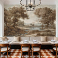 Riverbank Oak Landscape, Earth Mural Wallpaper - room preview 03