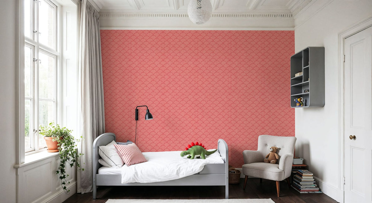 Coastal Scales Red Mural Wallpaper - room preview 03