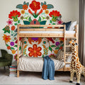 Otomi Floral Birds Mural Wallpaper - room preview 03