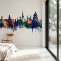Lancaster England Skyline Blue & Bronze Mural Wallpaper - room preview 03