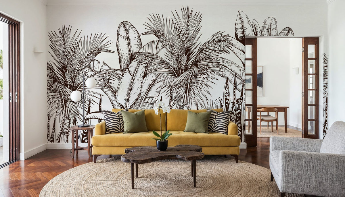 Tropical Palm Forest Mural Wallpaper - room preview 03